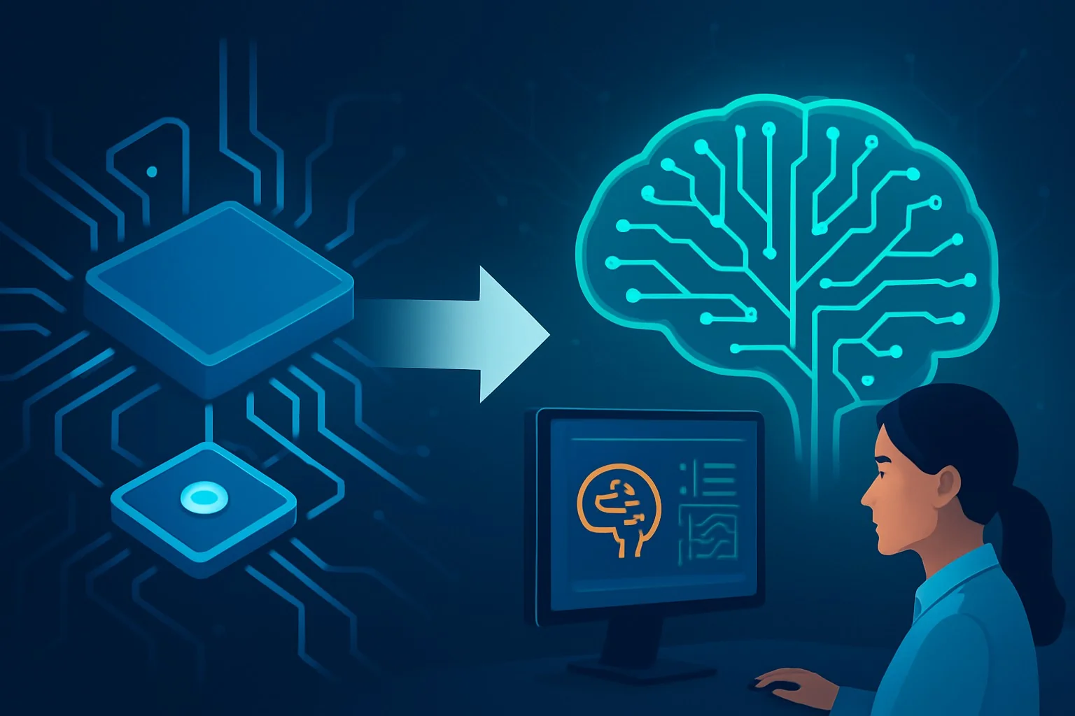 Google logo merged with quantum circuits and AI neural networks