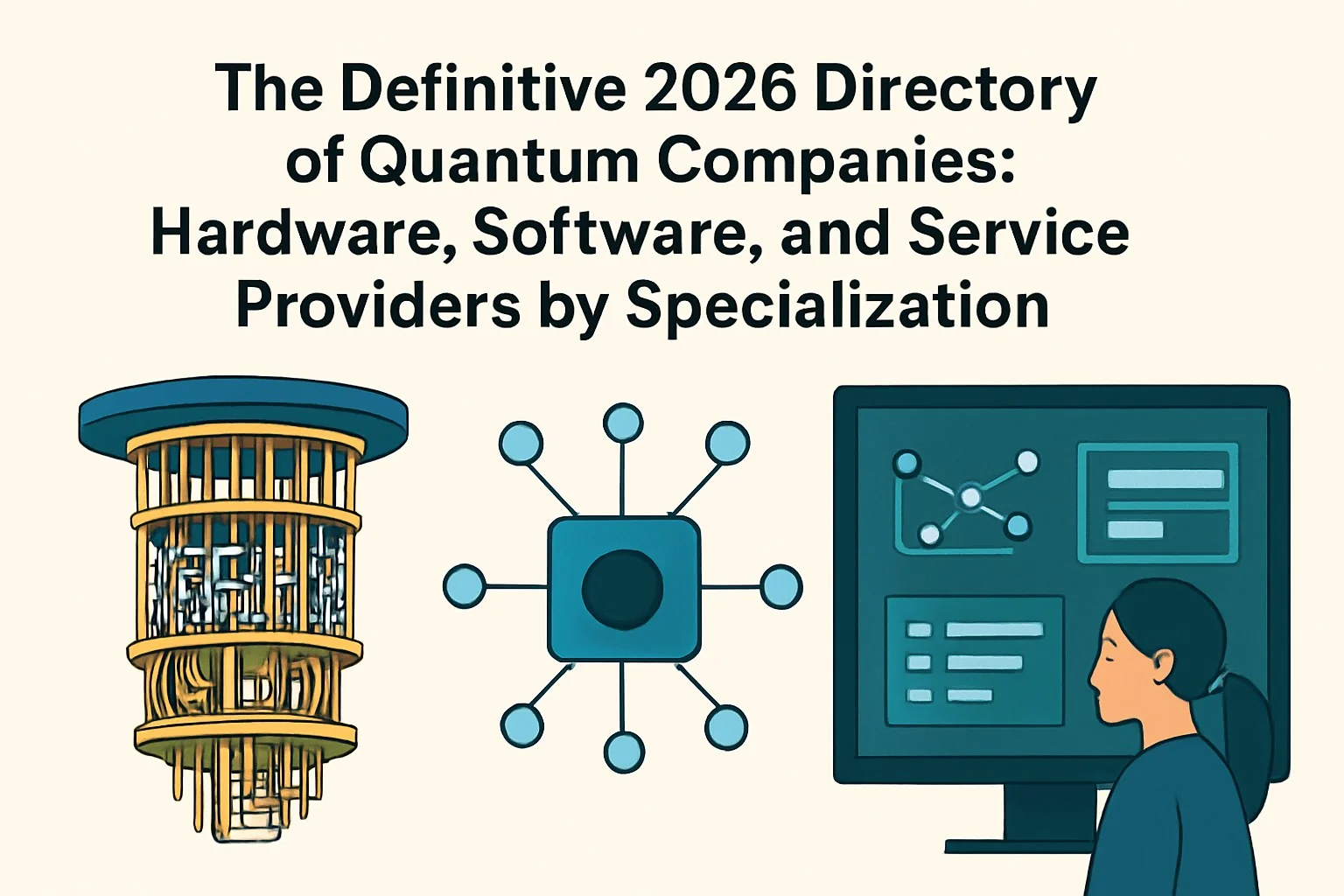 Book cover: The Definitive 2026 Directory of Quantum Companies by Specialization