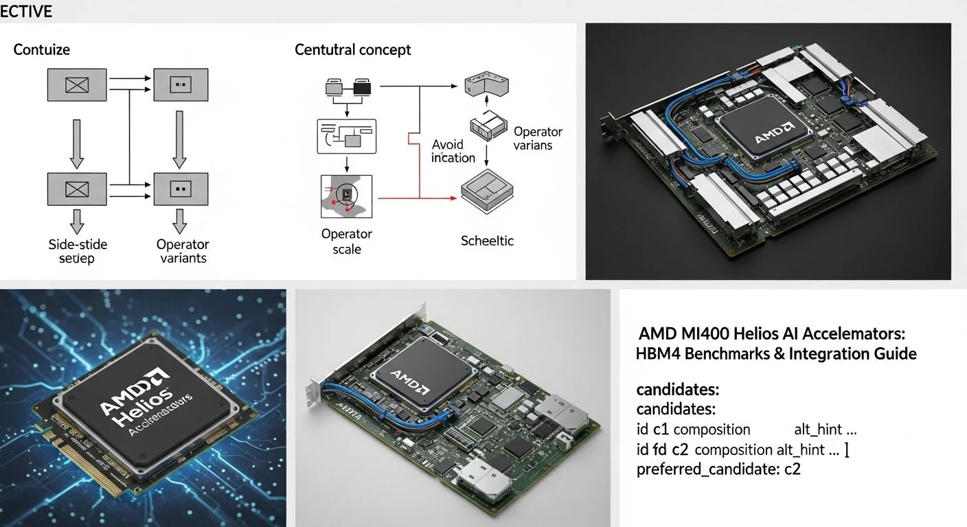 AMD MI400 Helios AI accelerator chip with HBM4 memory modules on circuit board
