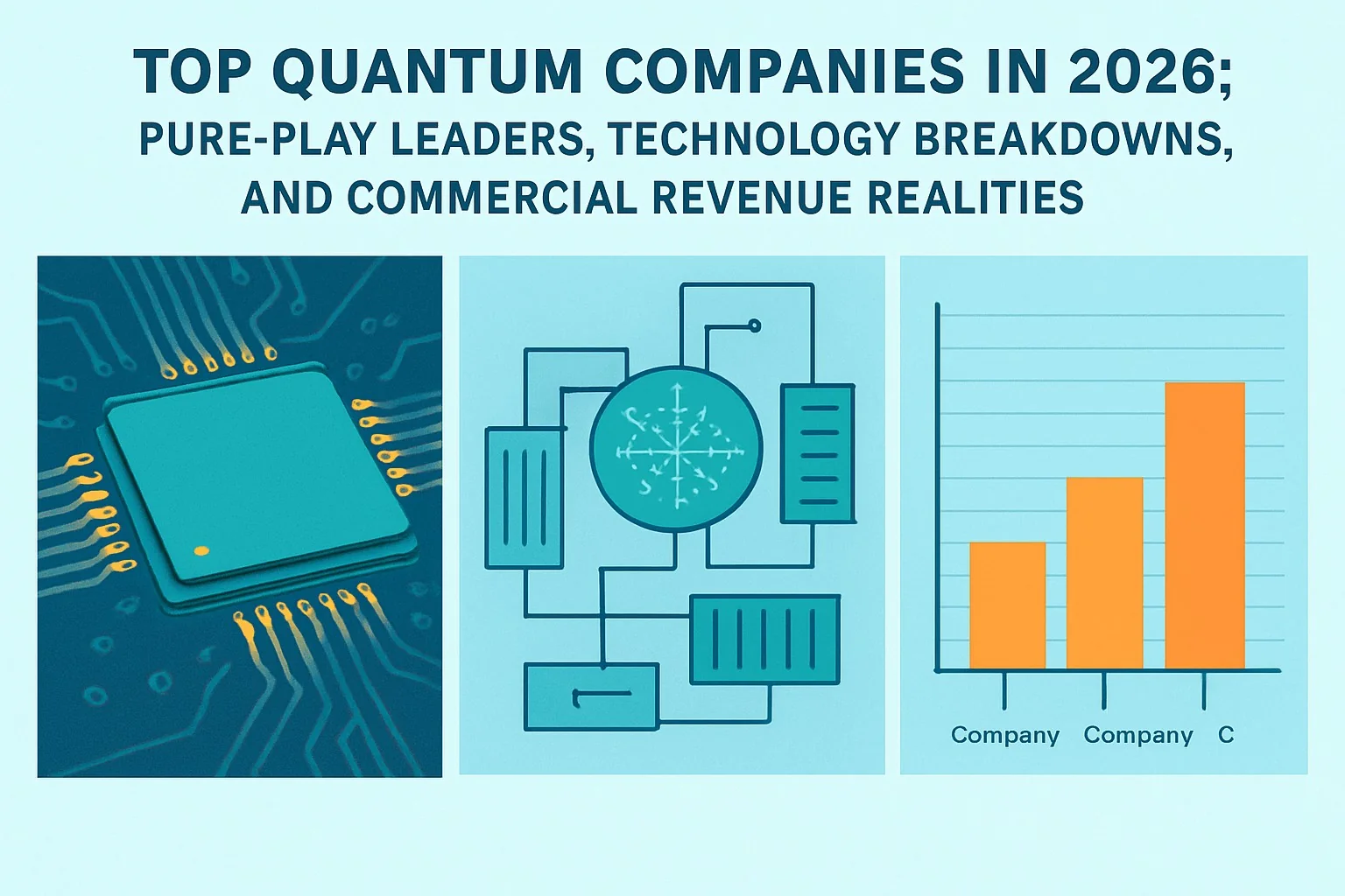 Quantum computing company logos and revenue chart for 2026 industry leaders