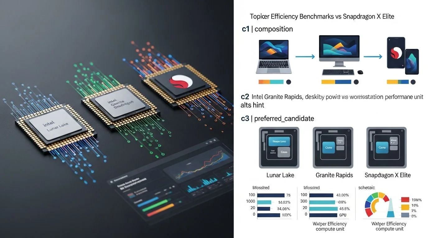 Illustration for Power Efficiency Benchmarks: Lunar Lake vs Granite Rapids vs Snapdragon X Elite 2026