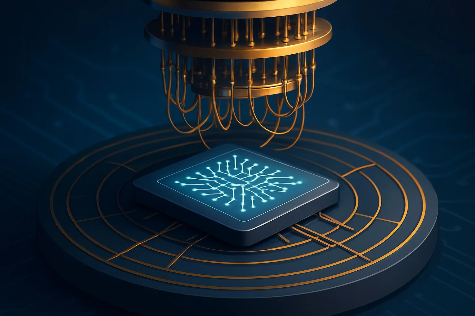 Infographic titled Is Quantum Computing Real? with timeline, hardware photos, and performance charts