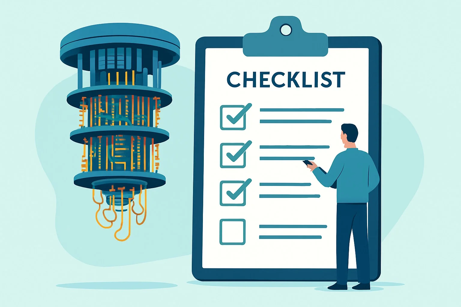 Checklist titled How to evaluate quantum computing vendors for buyers and integrators