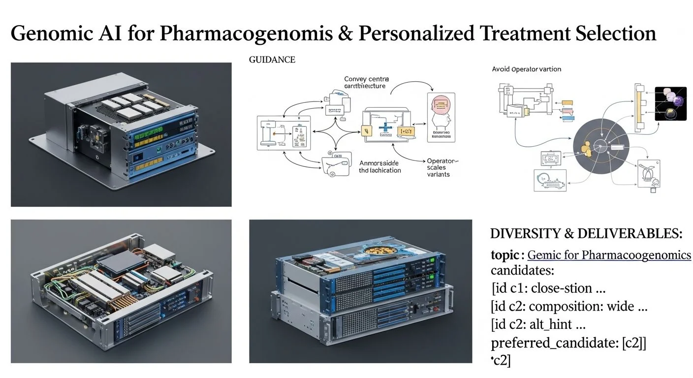 DNA double helix with AI neural network overlay and medication capsules