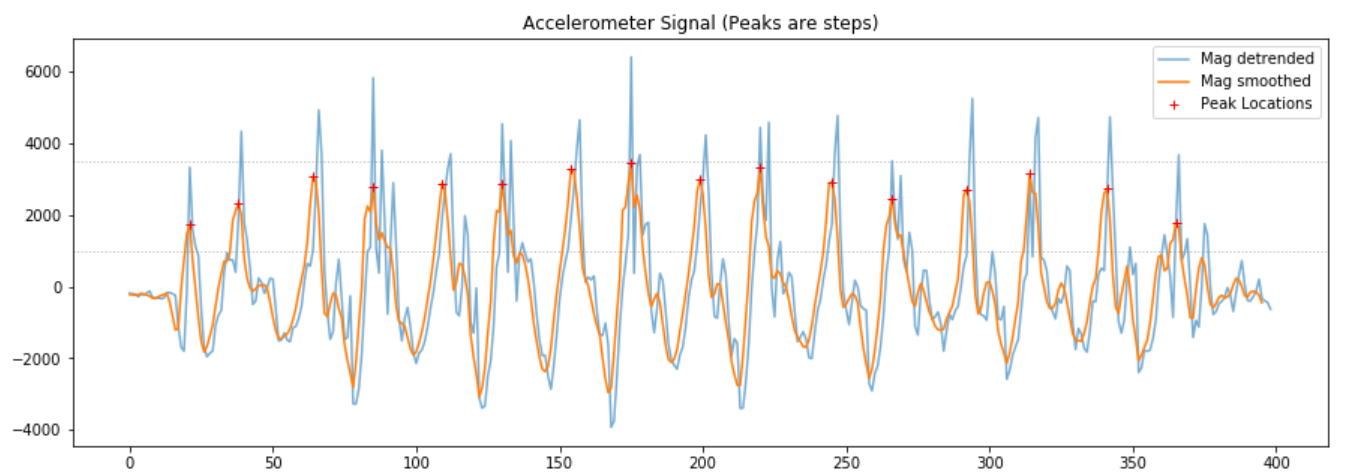 Screenshot of accelerometer inference algorithm