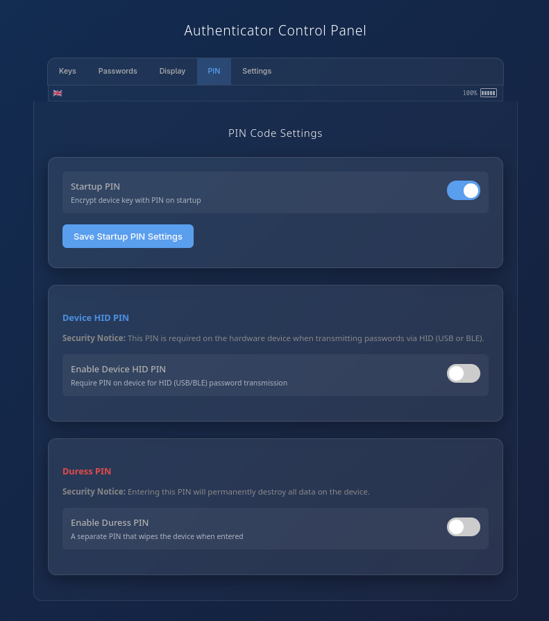 Security Settings