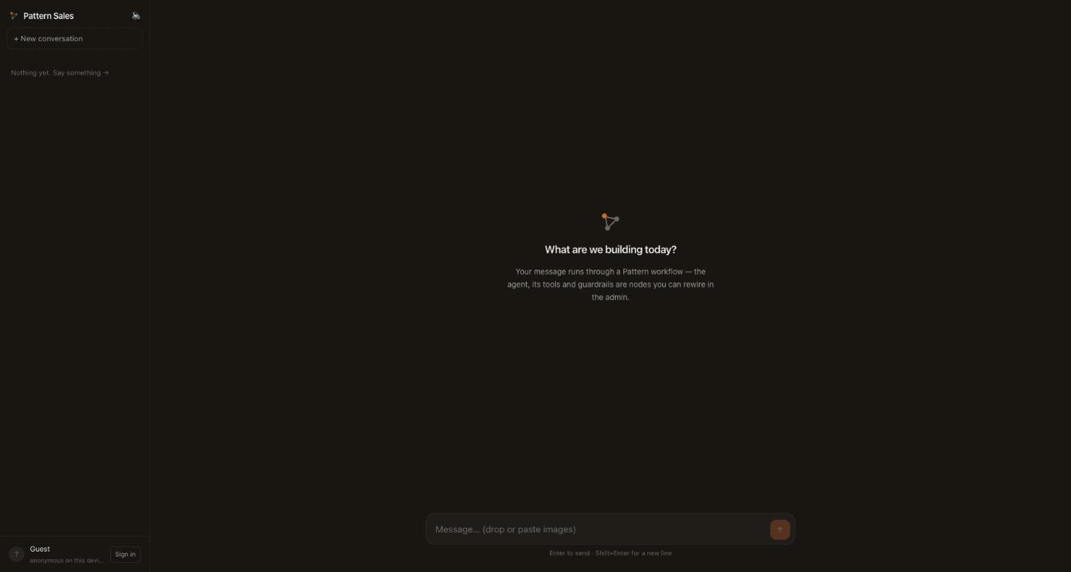 A branded chat app served from a workflow