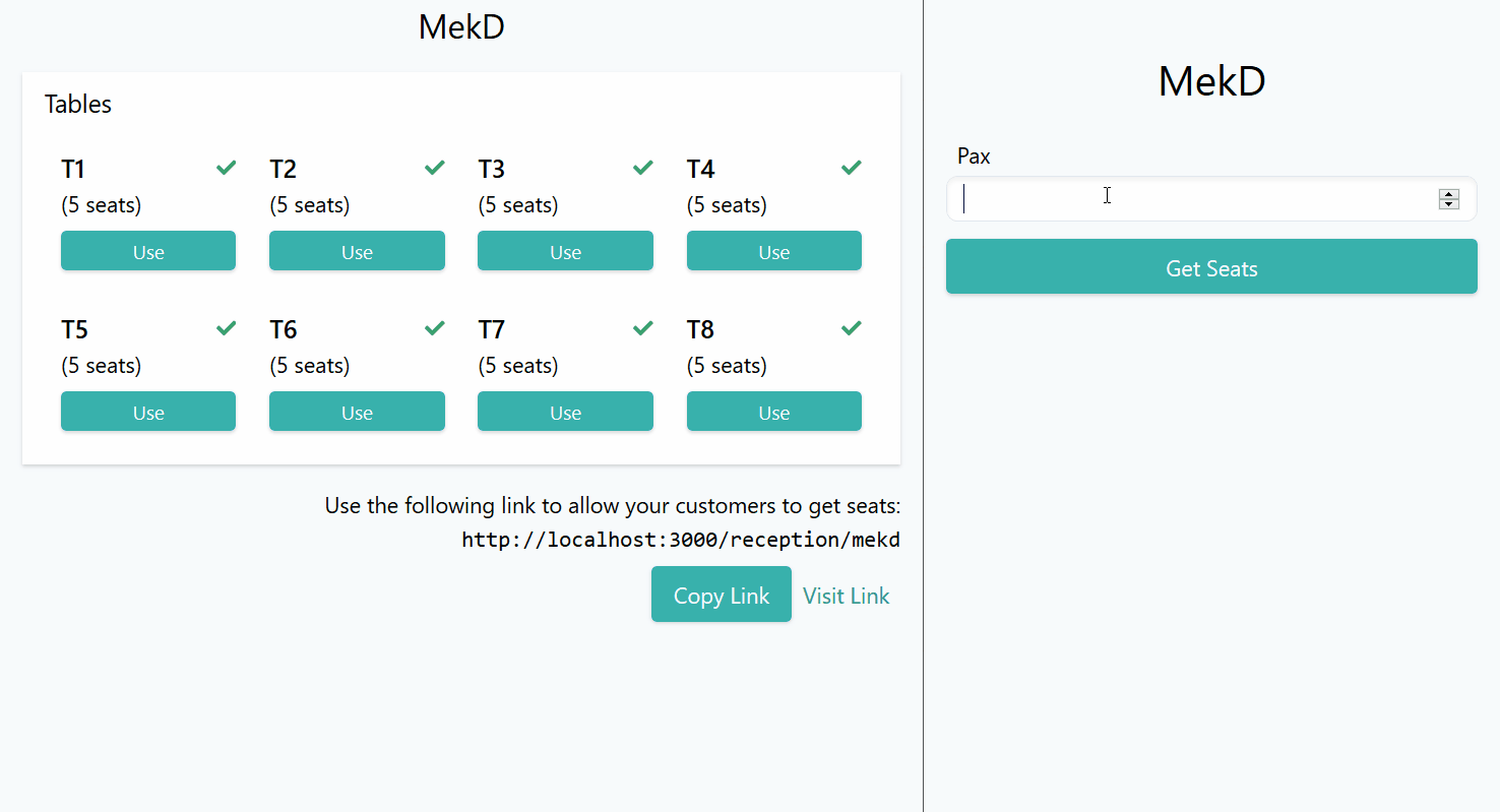 UI for seat management