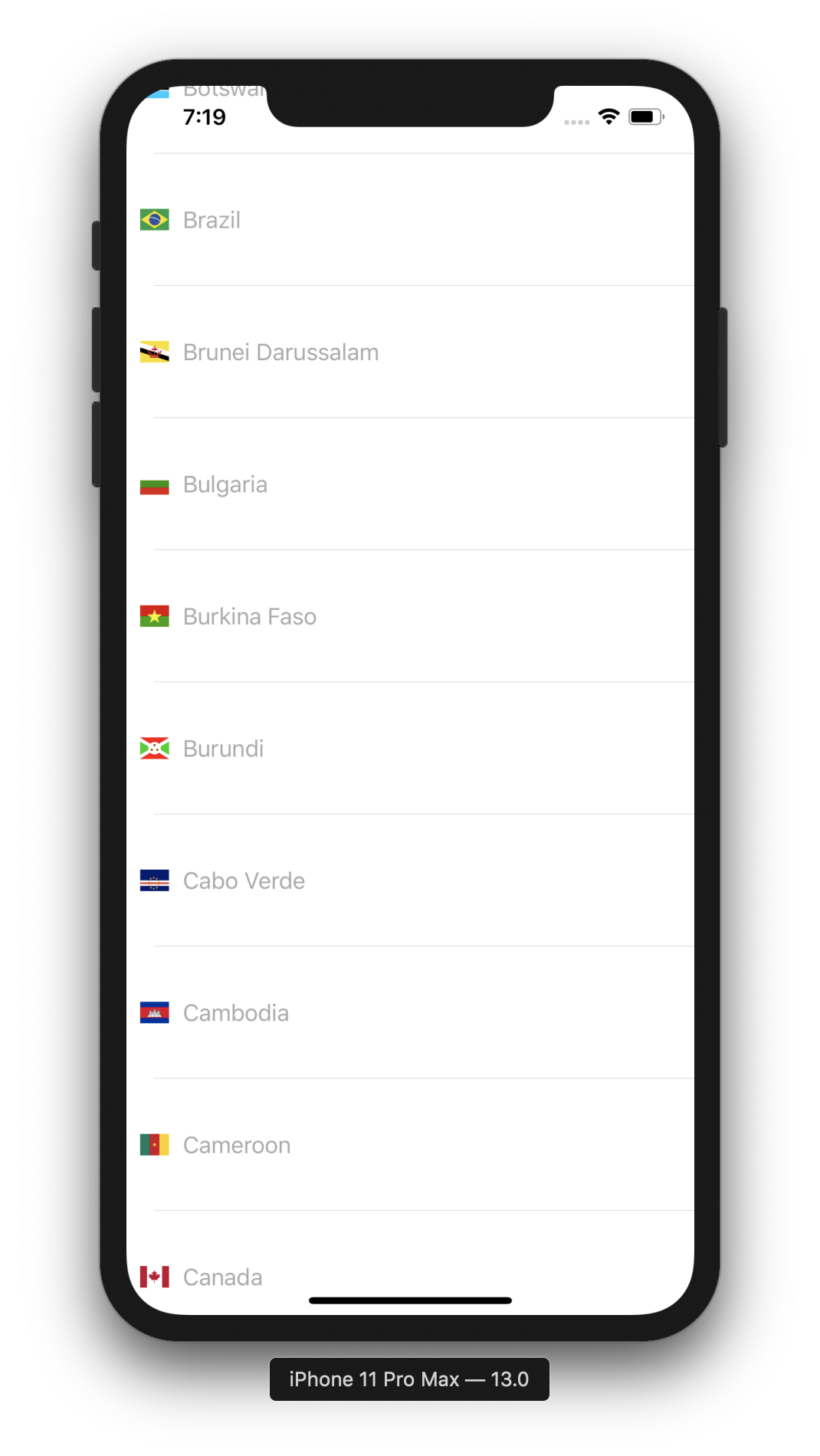Sample Flags App