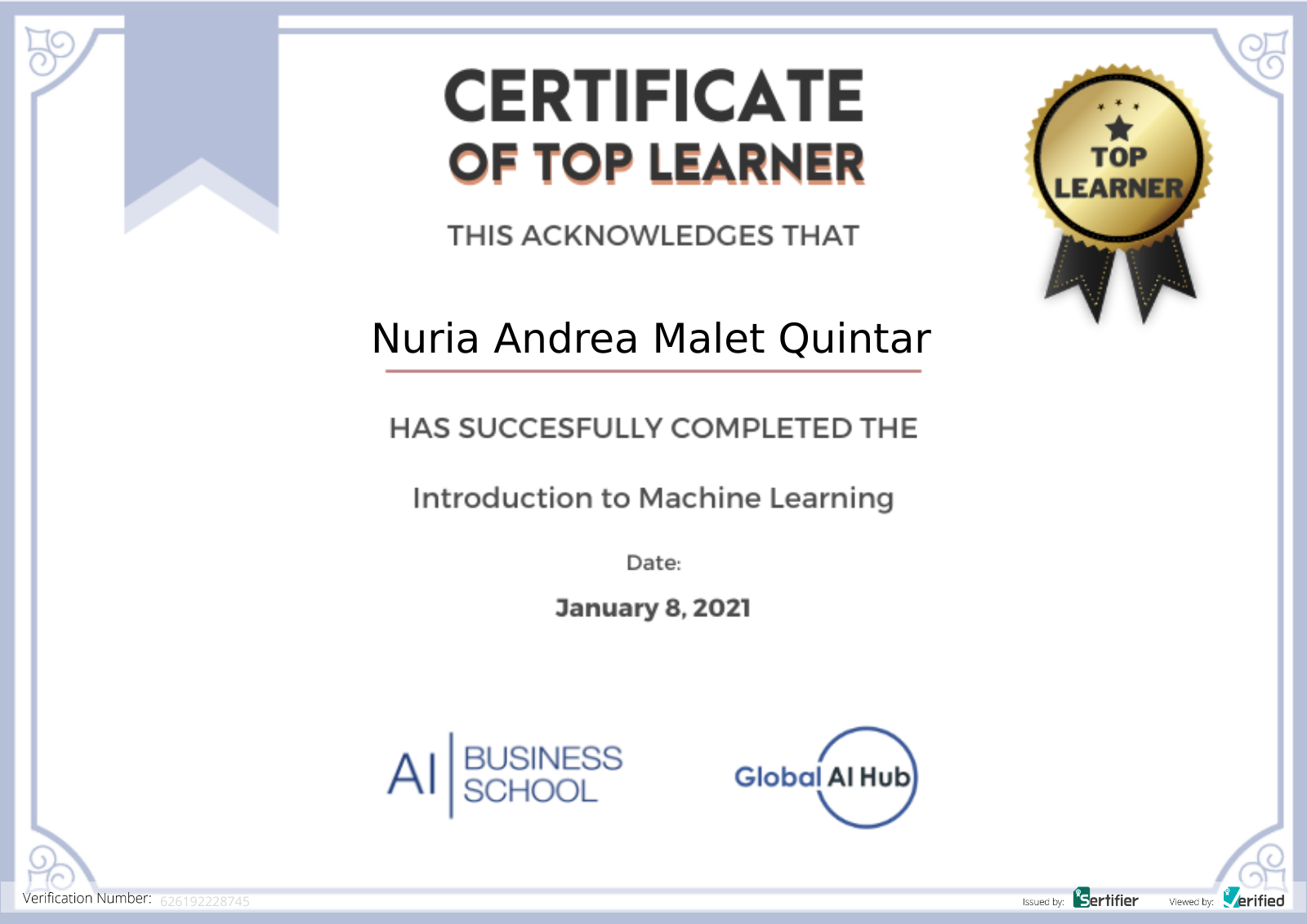 Top Learner Certification