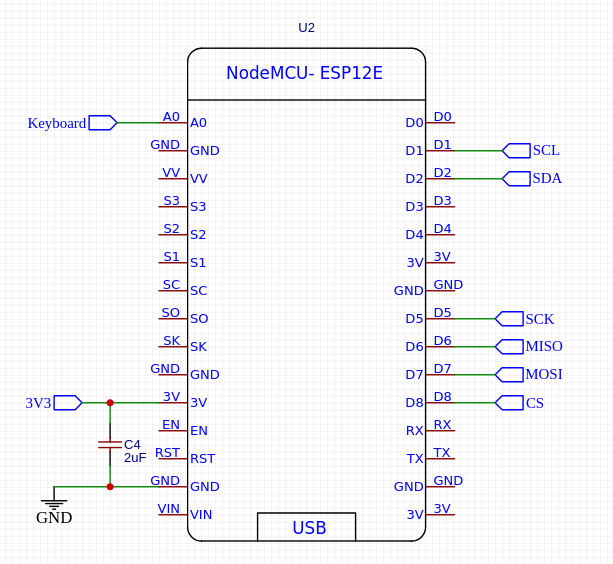 NodeMCUv3 wiring schematic