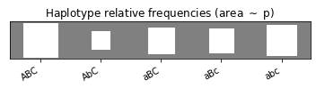 Estimated relative haplotype frequencies