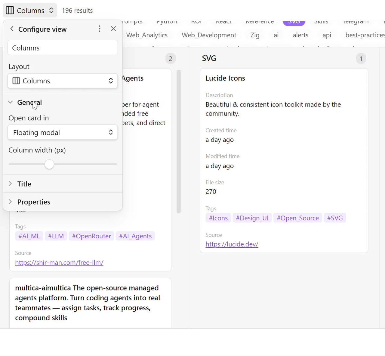 View configure