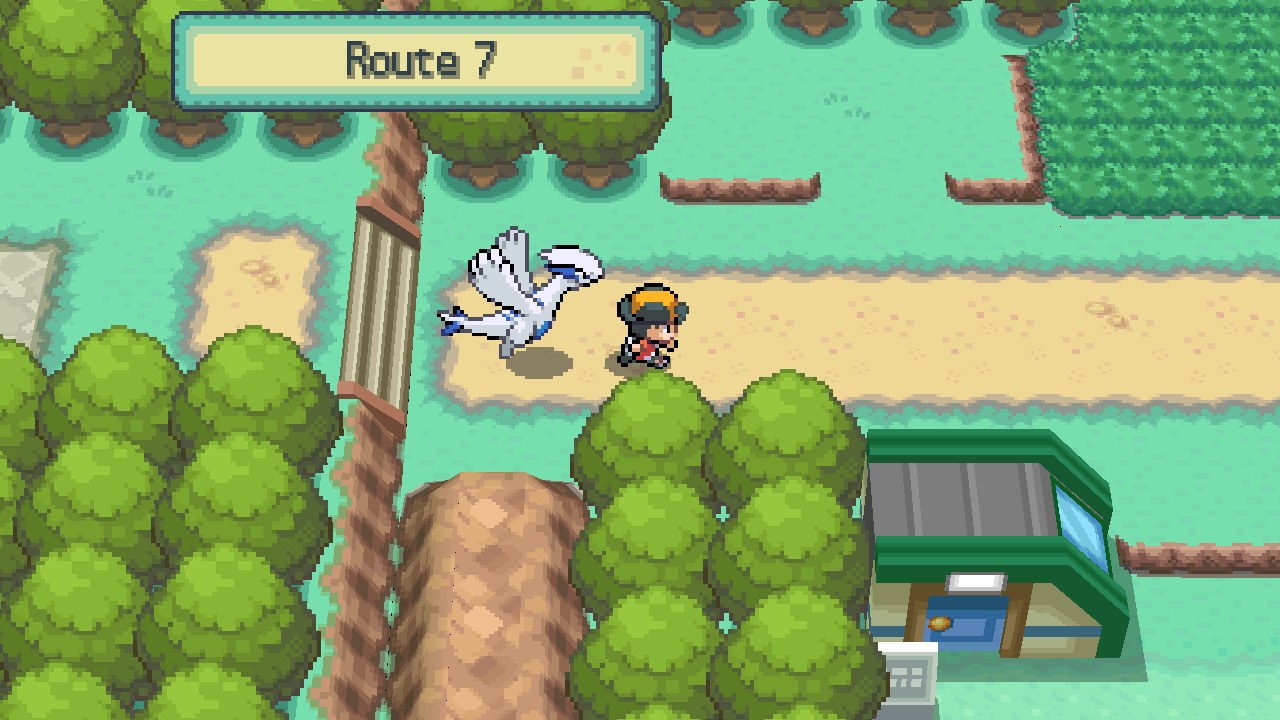 SoulSilver: Lugia following you along Route 7