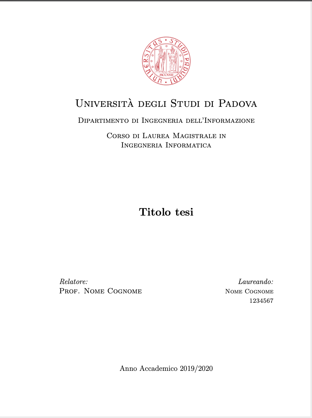 unipd master thesis