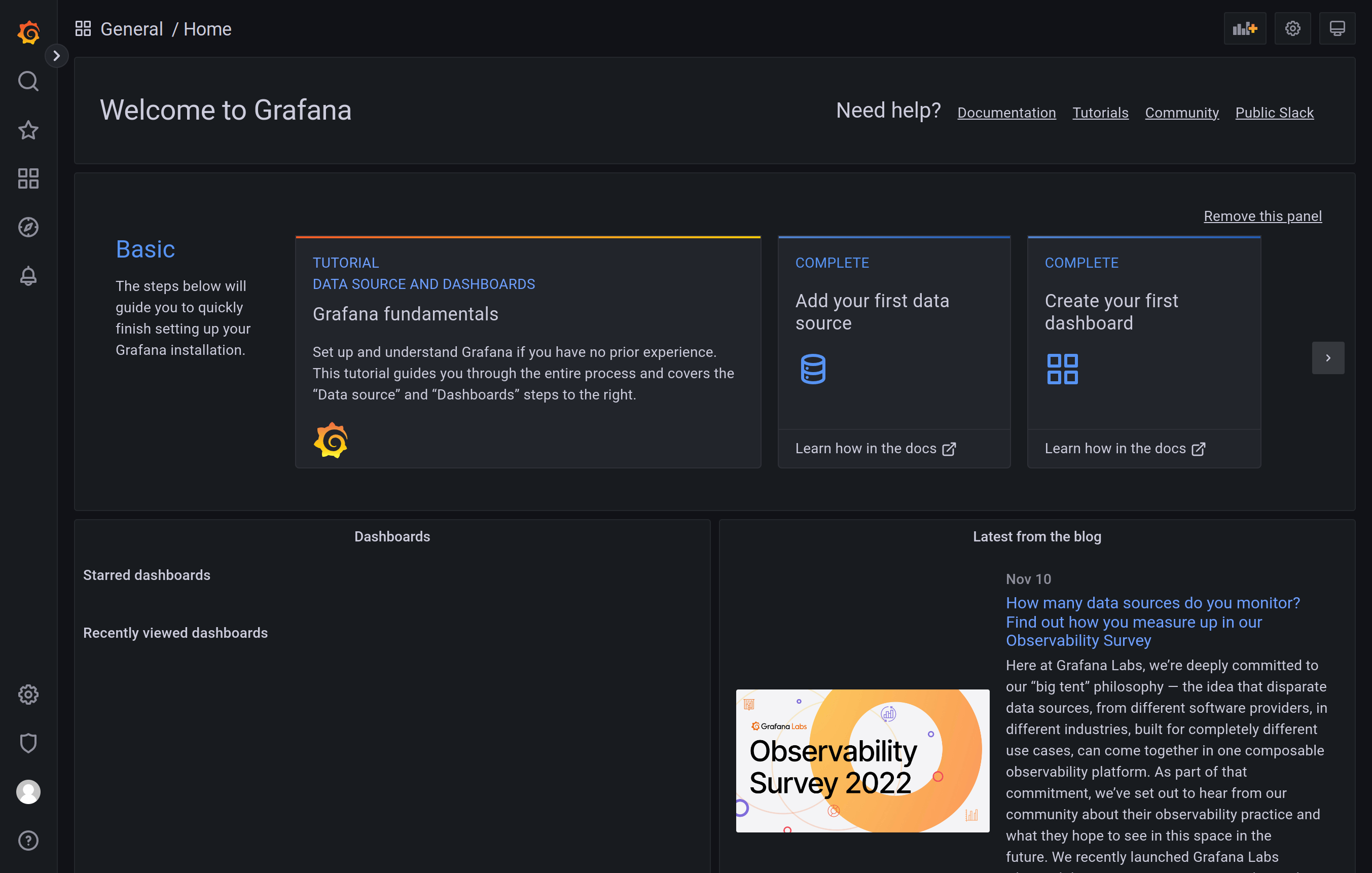 Grafana Homepage