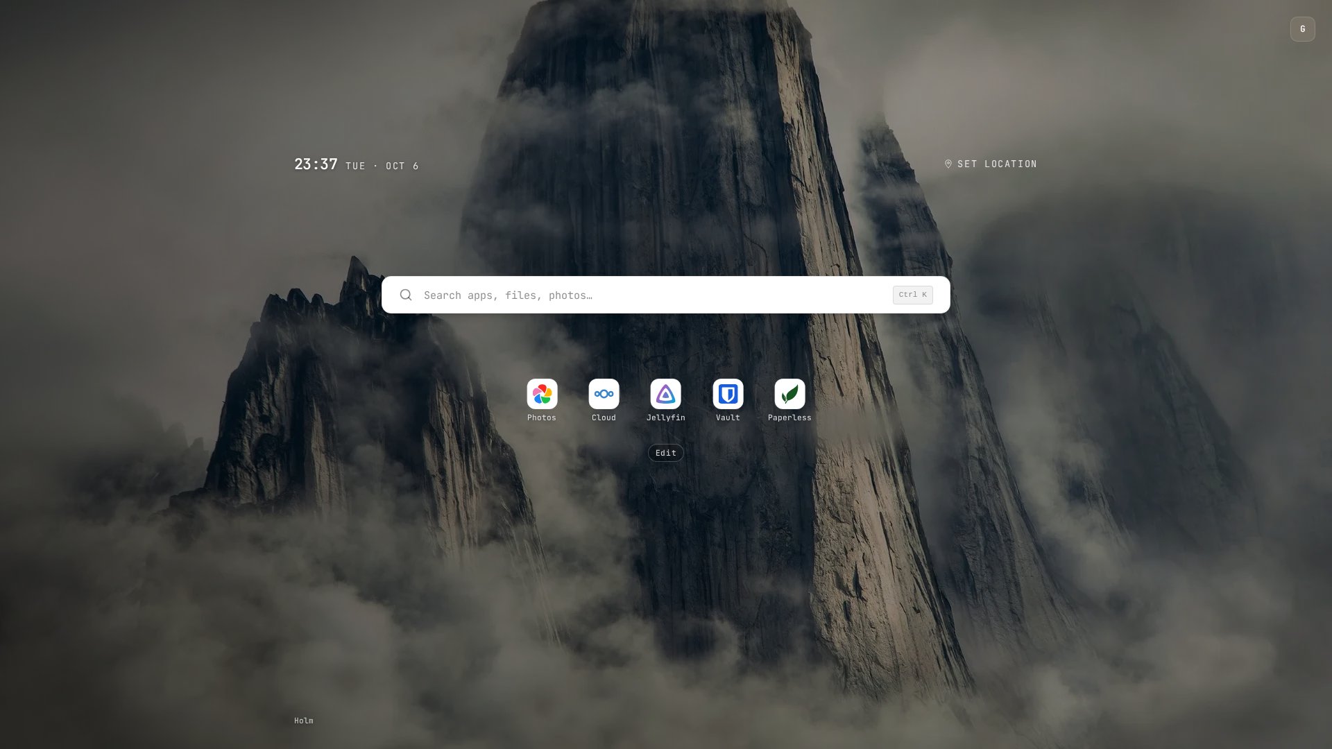 Holm dashboard