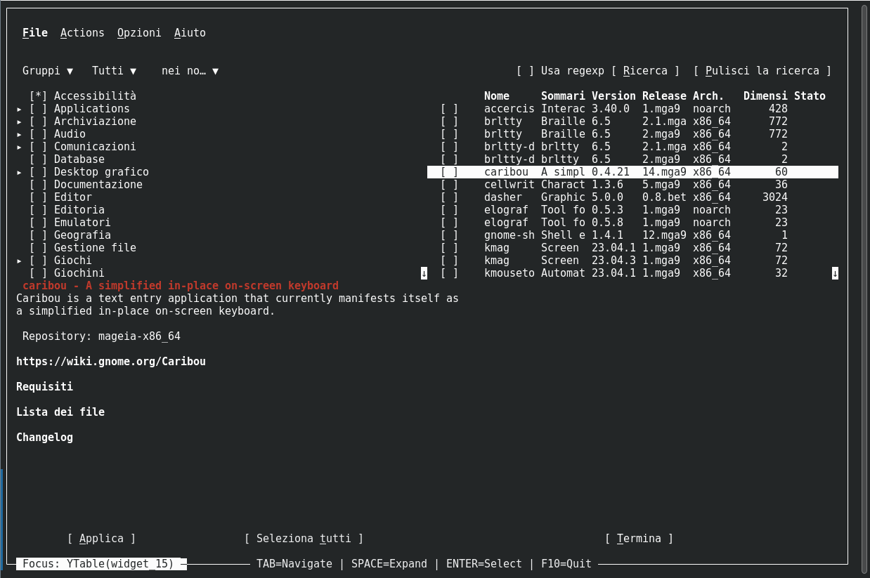 dnfdragora with ncurses UI