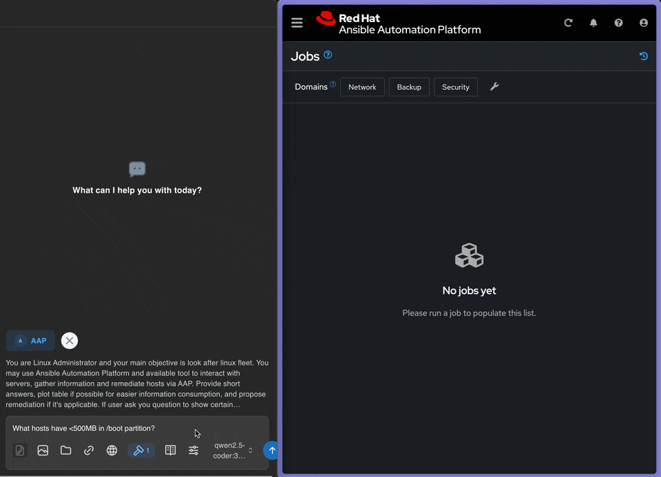 Demo of MCP Ansible Automation Platform Server