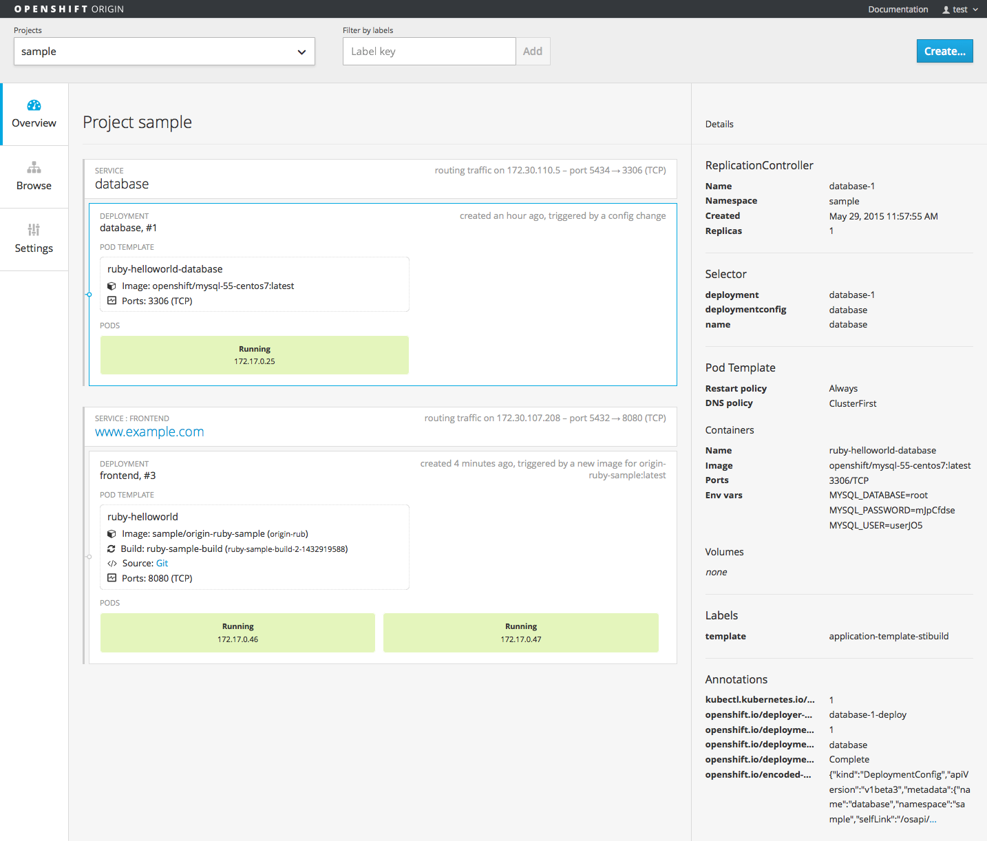 Web console overview