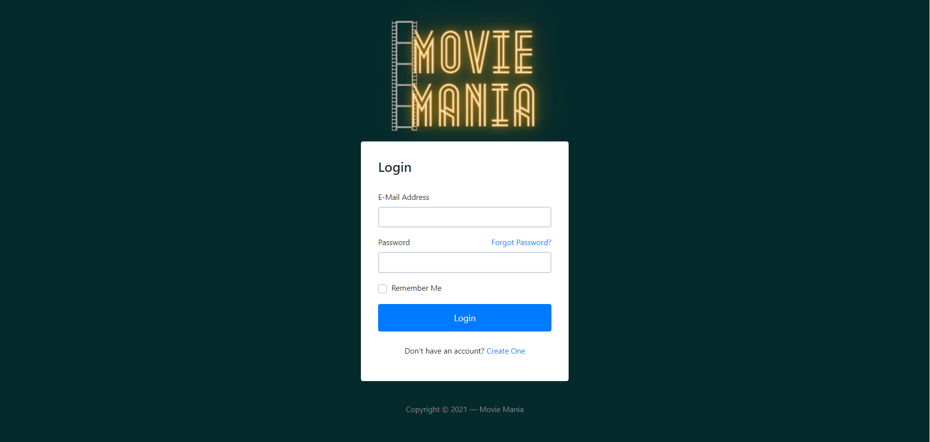 Login page