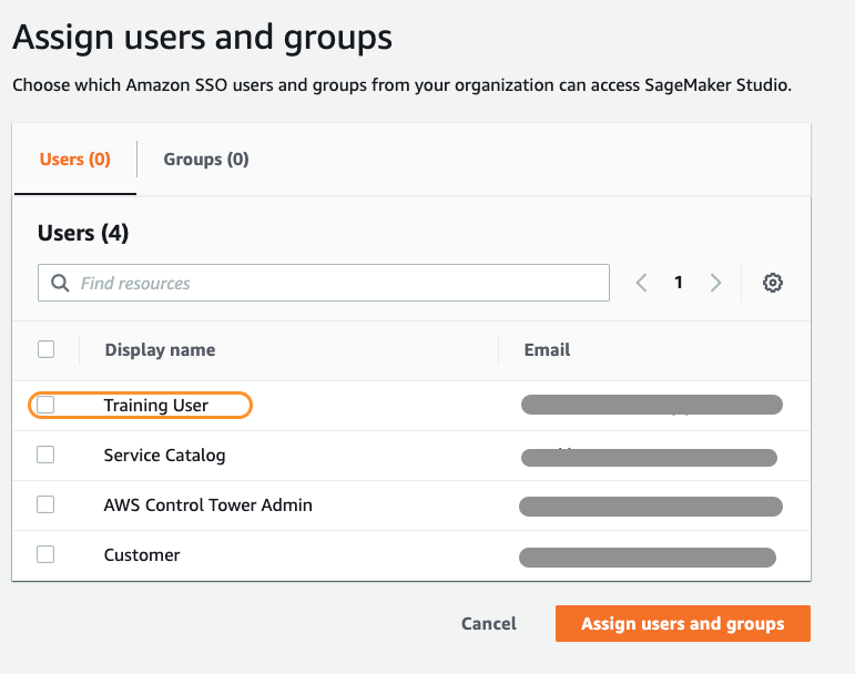 Amazon SageMaker Studio Assign Users