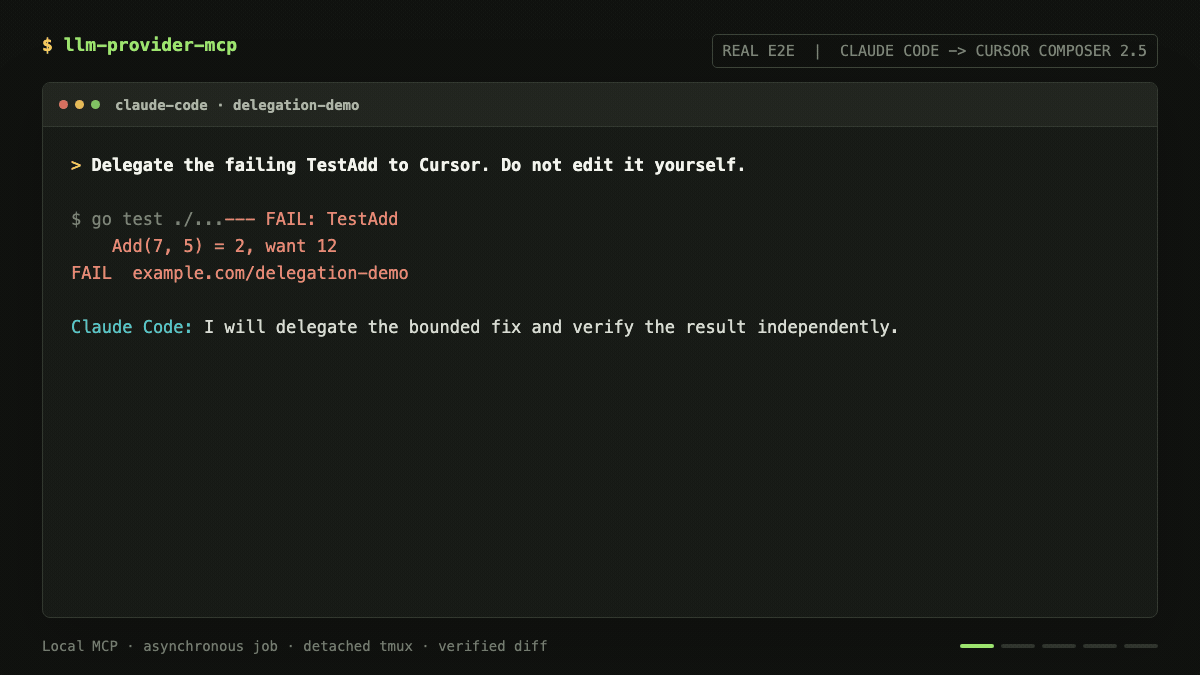 Claude Code delegating a background coding task to Cursor