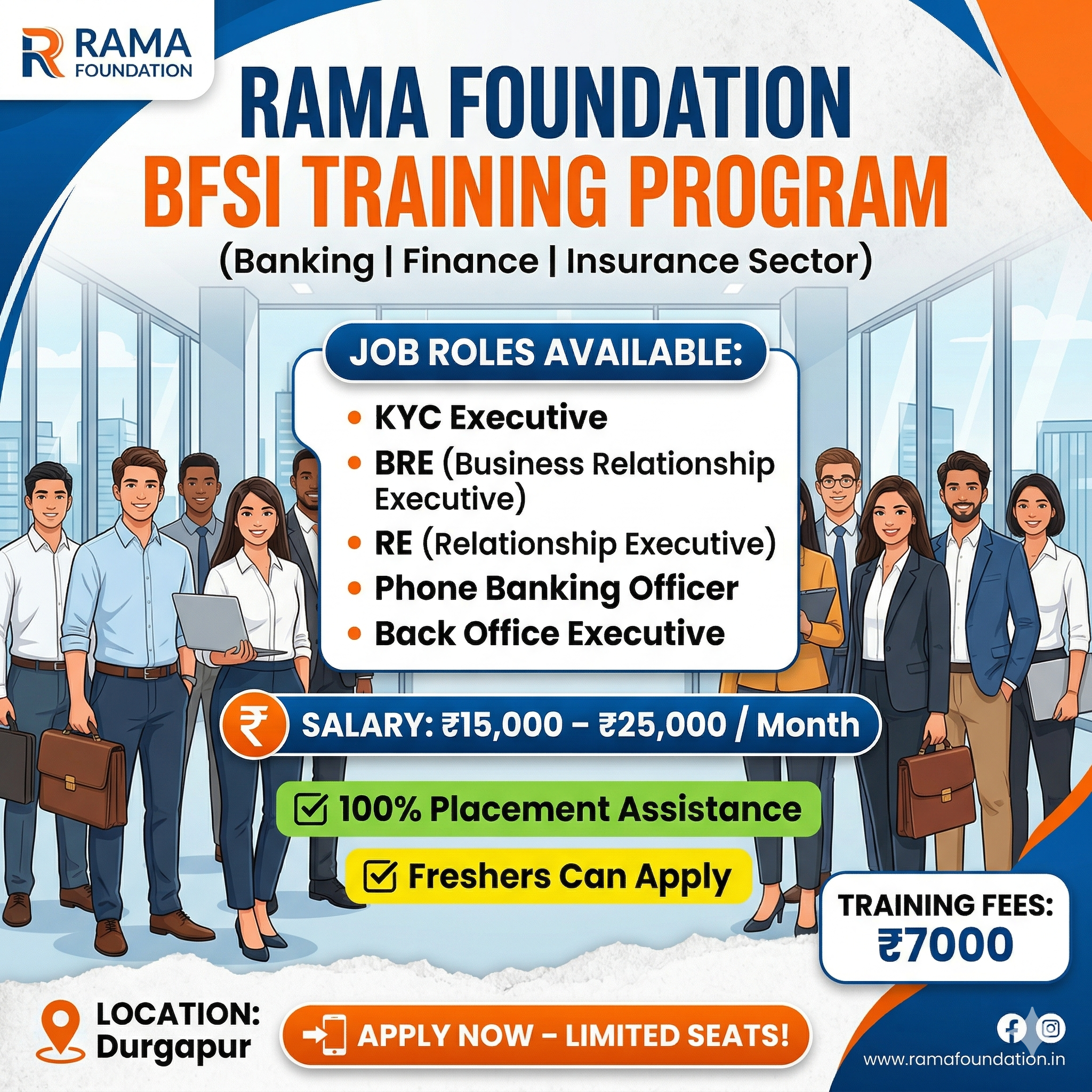 Rama Foundation BFSI Training Program - KYC Executive BRE RE Phone Banking Jobs