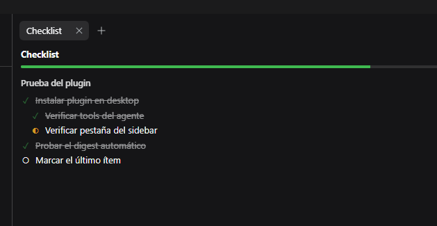 Checklist sidebar tab