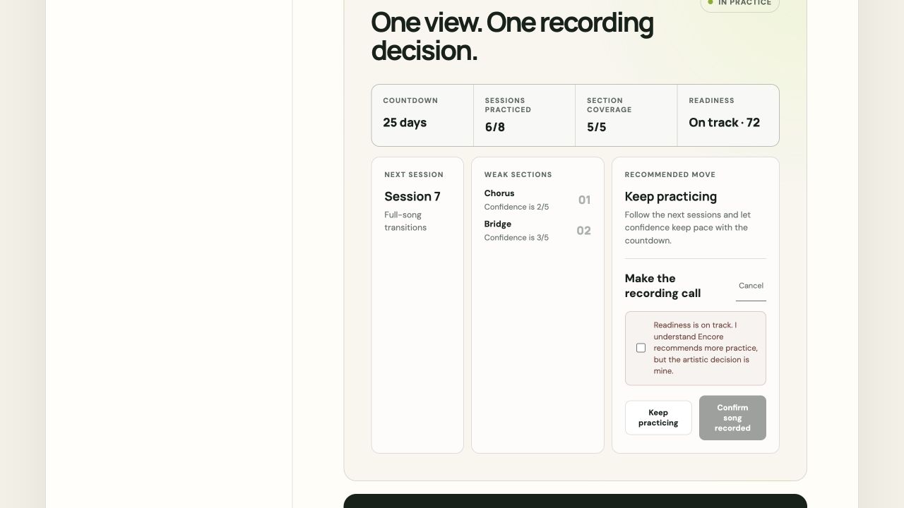 Encore artist recording decision