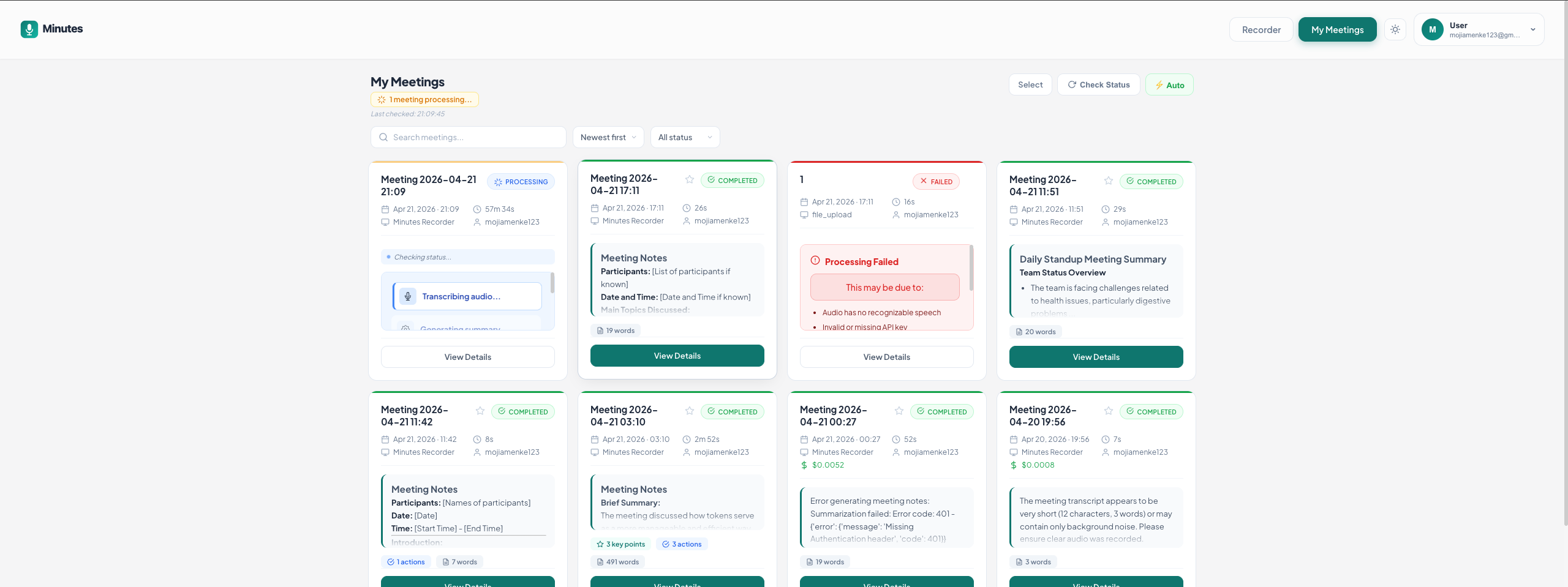Meeting processing with AI