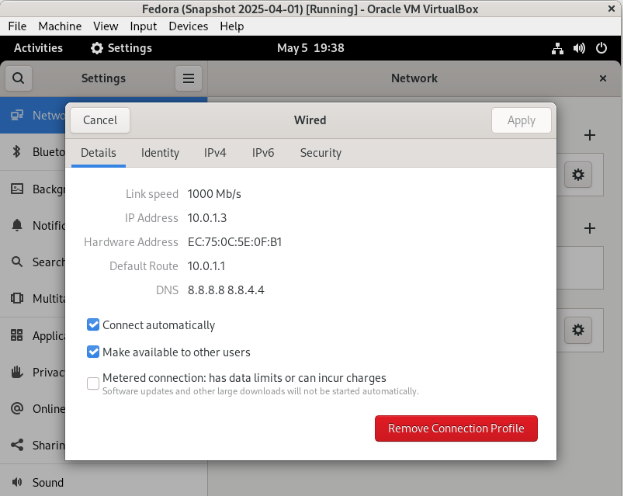 Fedora 网络设置