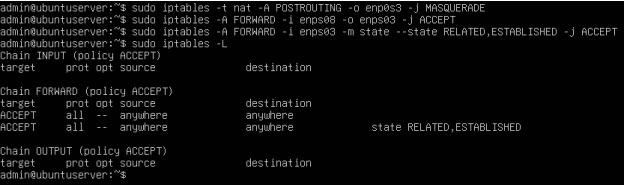 iptables rules verified