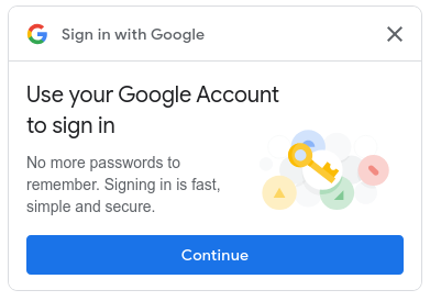 image depicts no more Google Sign-in popup