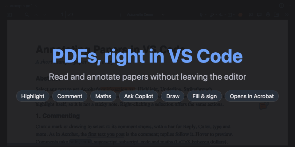 Highlighting with a maths comment, asking Copilot, drawing, filling a form and signing, then the saved file in Preview