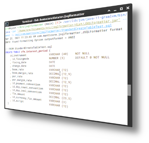 ANSI syntax highlighted output in the terminal