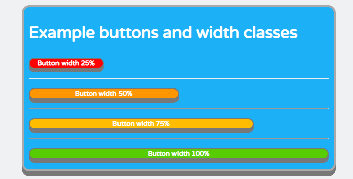 Button using width classes