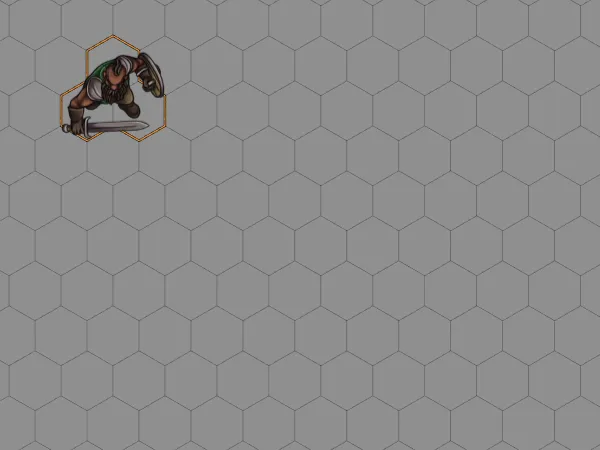 Drag Ruler being used with a large token on a hex grid