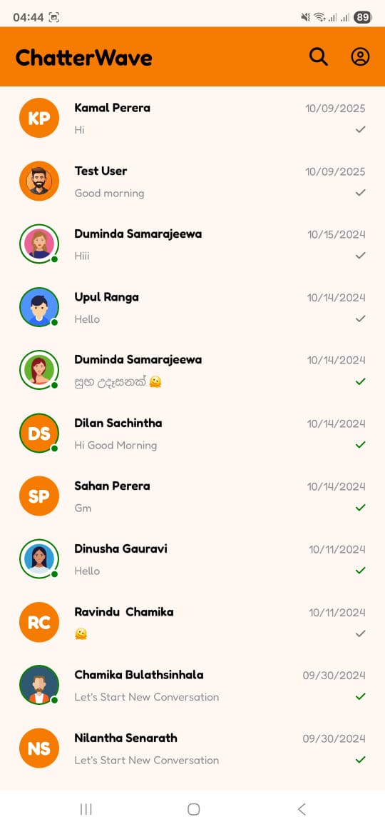 Home (Chat List)