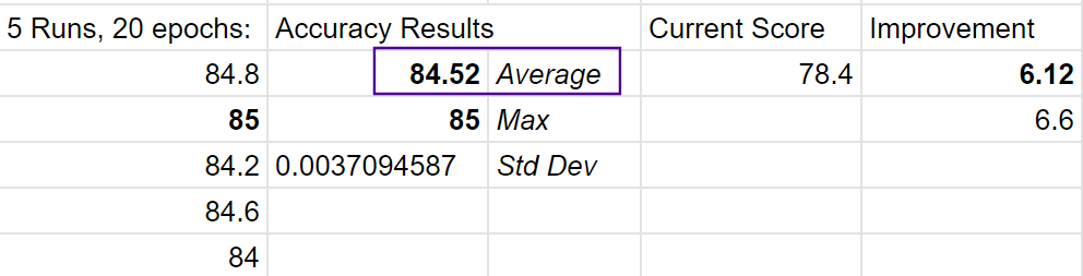 RangerMishAttention 20 epoch record