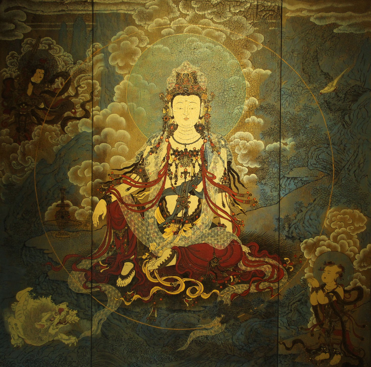 Water Moon Guan Yin lacquer artwork