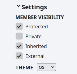 Enabling the "Inherited/Protected/External" filter