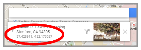 Google Maps Coordinates