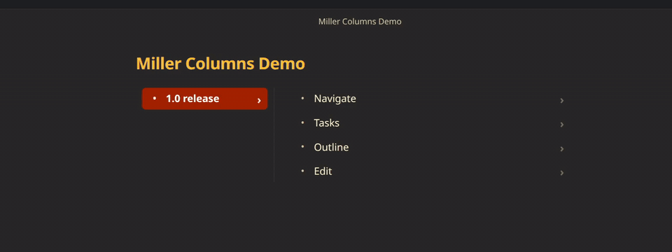 Miller columns demo
