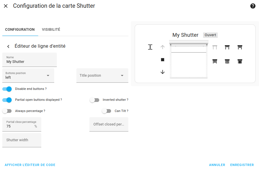 Shutter card editor