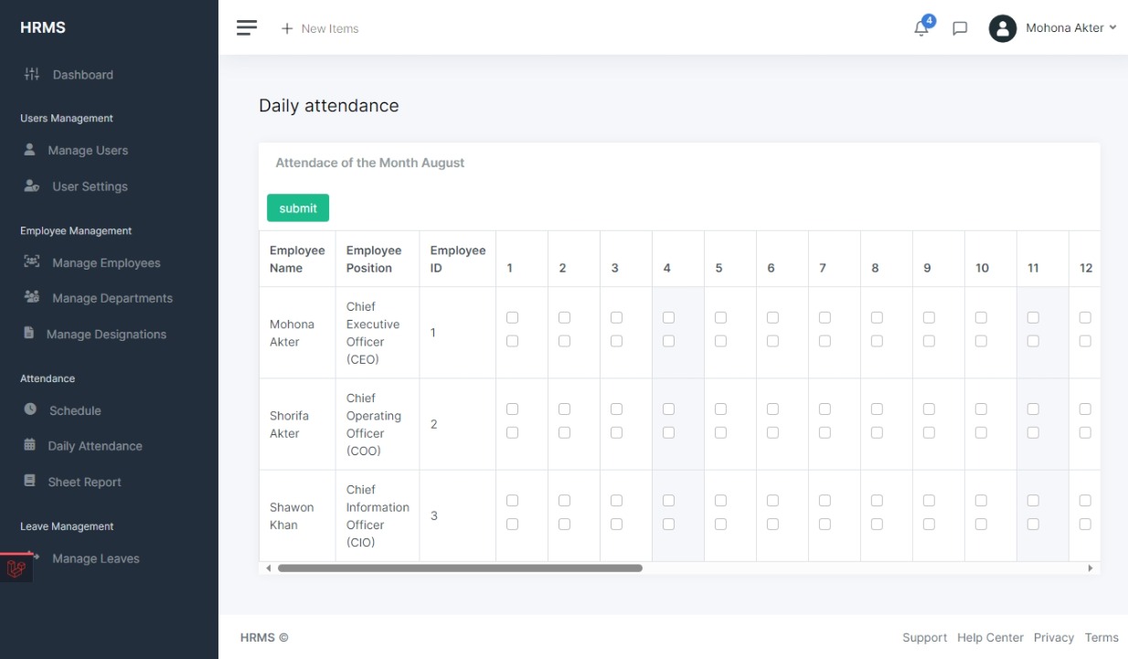 Daily Attendance