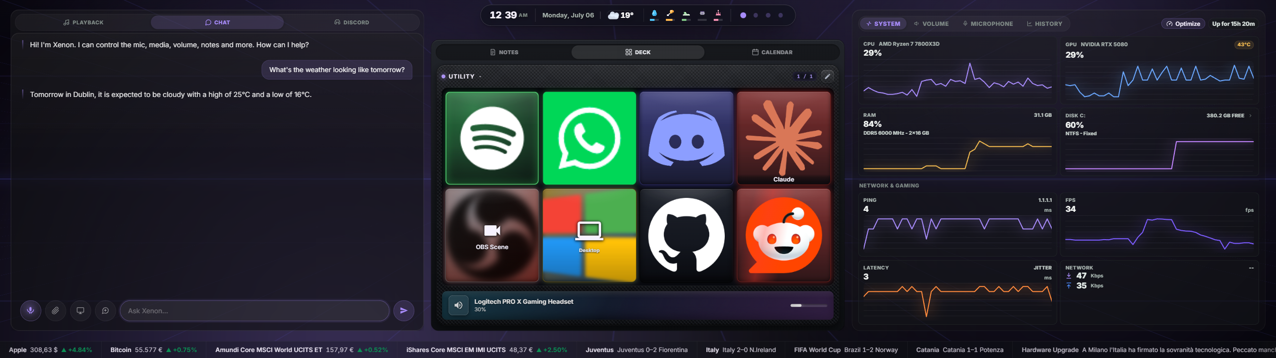 Xenon dashboard overview