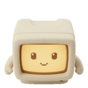 The Wisp mascot: a small retro computer whose face is a warm amber screen