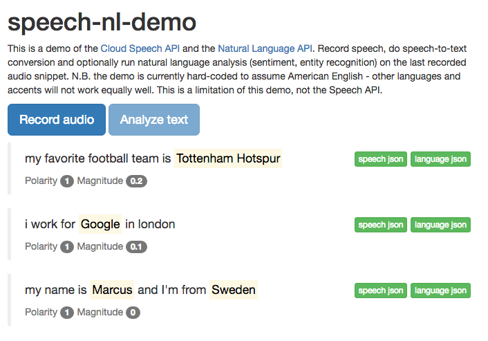 speech-nl-demo screenshot