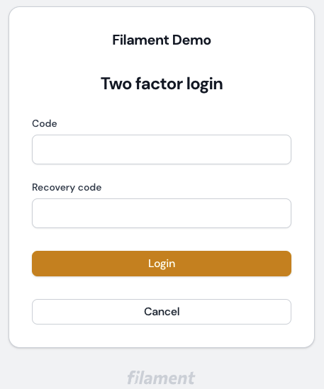 Screenshot of 2fa Login Screen